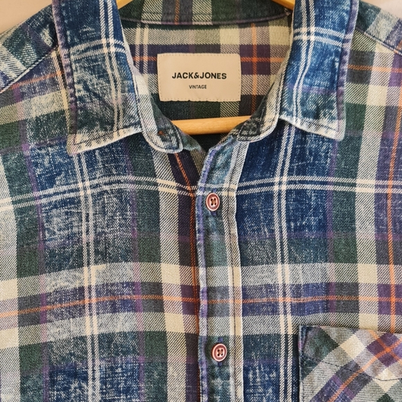 Jack&Jones vintage plaid shirt - Medium- Blue/Green - Picture 8 of 8